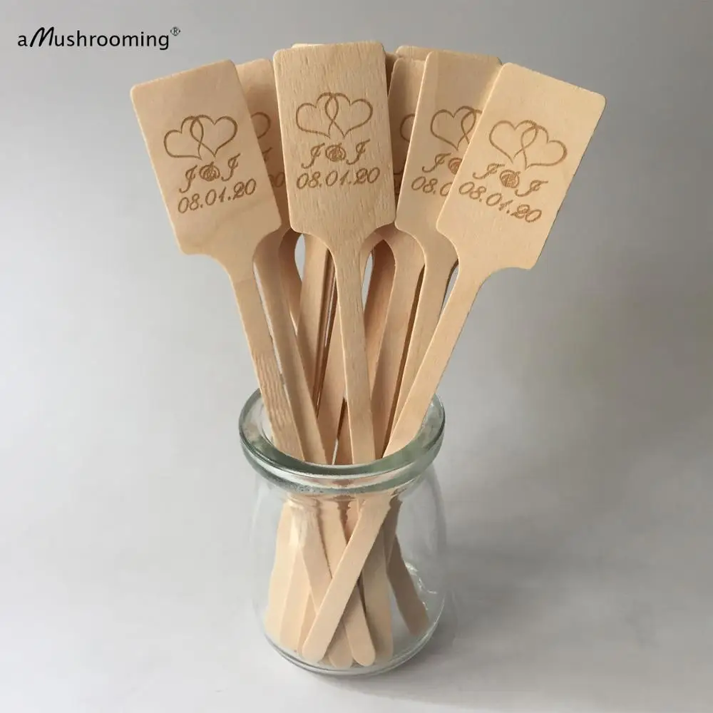 Свадебные Коктейльные Вечерние столовые приборы деревянные палочки экологичные