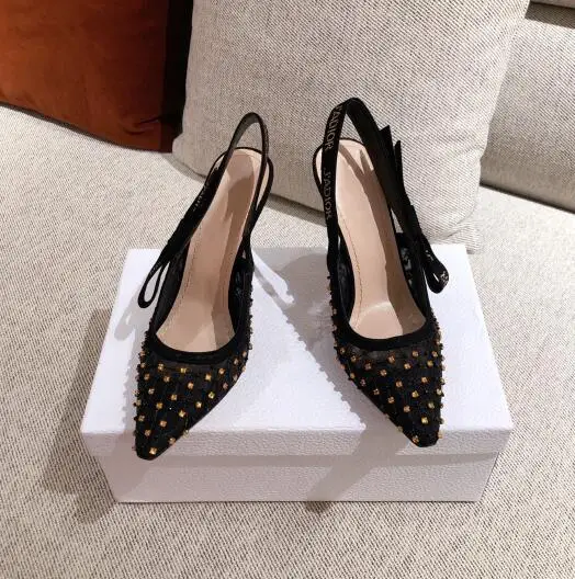 

Prowow Brand Women Shoes Mesh Heel Sandals Bead Sandals Ladies Pointed Toe Sandalias Career Feminina Sexy Pump Shoes