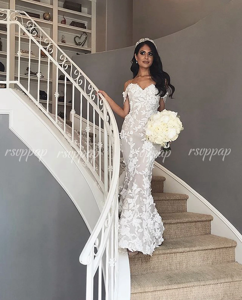 

Luxury Sweetheart Elegant Bridal Wedding Gowns Vintage Lace Mermaid Women Wedding Dress Illusion Bride Dress 2021