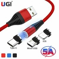 ugi 5a fast charging magnetic cable for ios phone type c usb c micro usb cable android data sync for samsung xiaomi oneplus htc