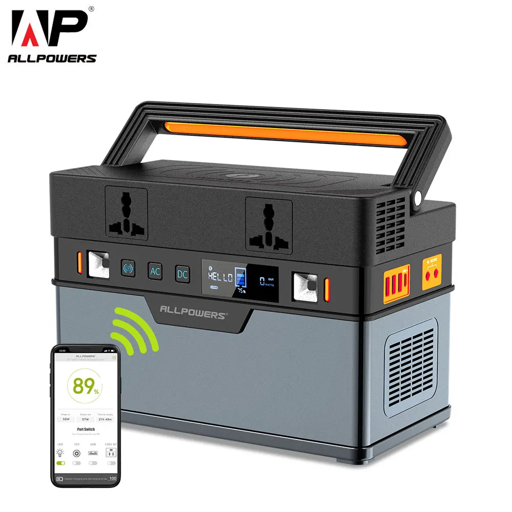

ALLPOWERS 110V 220V DC AC Socket Outdoor Power Bank 500W Pure Sine Wave Inverter Solar Generator Station Car Power Supply