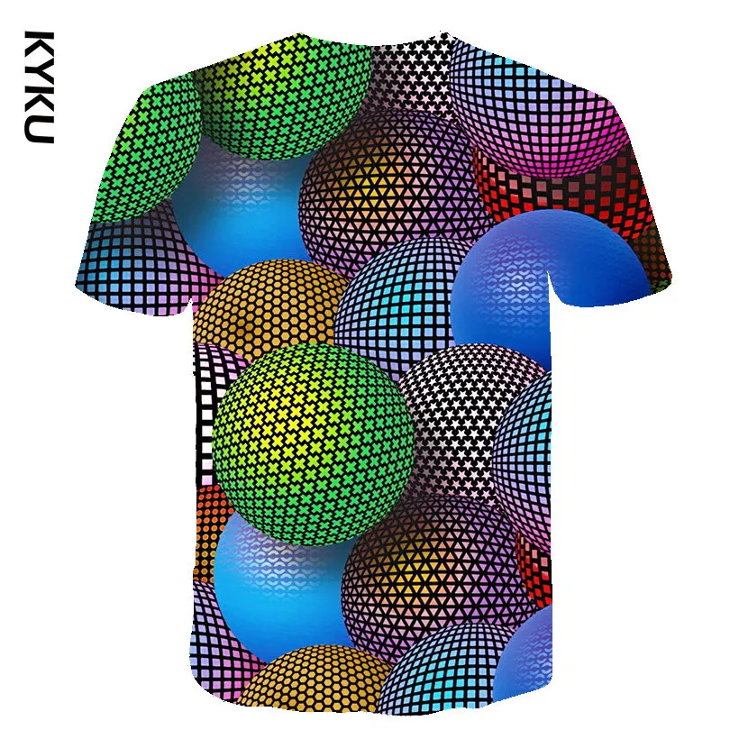

KYKU Newest 3D Printed Psychedelic t shirt Men Women Summer Abstract Geometric T shirt Summer Funny Short Sleeve Casual Tops