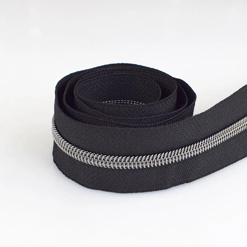 gunblack 4 метра Эко-дружественных 5# нейлоновая молния для шитья DIY Одежда с молниями открытые молнии спортивное пальто Сумка Одежда Аксессуары - Цвет: gunblack