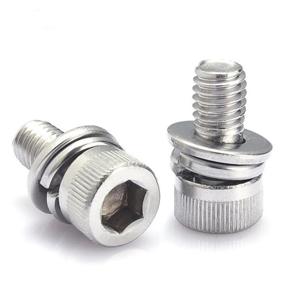M2/M2.5 Шестигранная головная крышка винта пружинная шайба три комбинации vis inoxydafuso