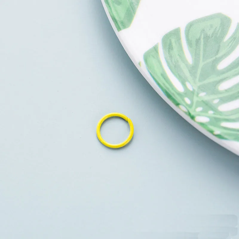 40 шт./лот 1x10 мм Оптовая продажа красочных металлических колец с закрытым разрезом