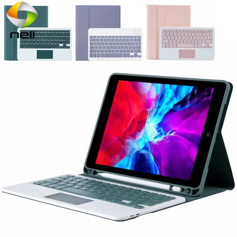 

Чехол с клавиатурой и сенсорной панелью для IPad Air 1 2 3 Pro 11 12,9 2018 2020, умный чехол с держателем для стилуса для Ipad 9,7 10,2 10,5 12,9, чехол дюйма