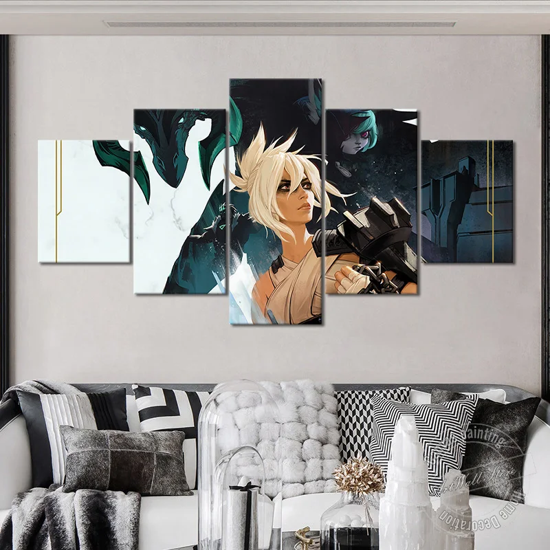

League of Legends Video Game Poster Ruination Riven Shyvana Olaf Wall Picture for Living Room LOL Canvas Painting Home Decor