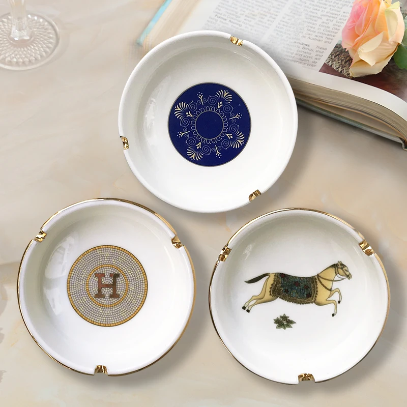 Красивая Роскошная керамическая пепельница ручной работы с узором в виде сетки