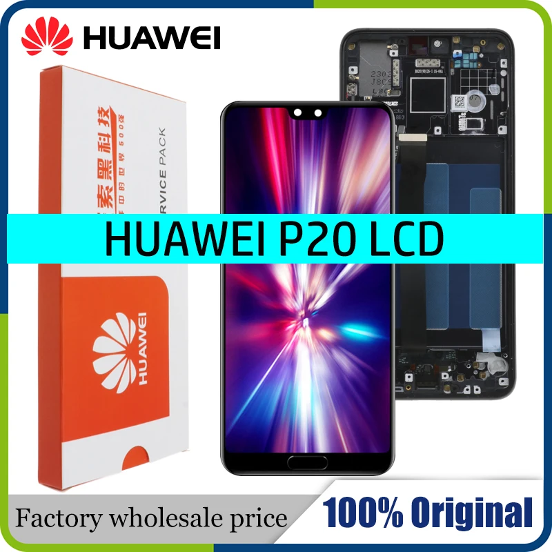 100% Оригинальный ЖК дисплей с рамкой для huawei P20 EML L09 L22 L29 AL00 Дисплей Сенсорный экран