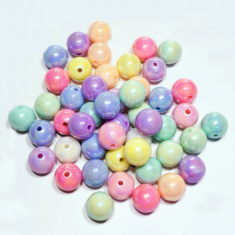 

6/8/10/12mm AB Color Acrylic Beads Round Ball Loose Spacer Handmade Beads For Jewelry Making DIY Bracelet Necklace Accessories