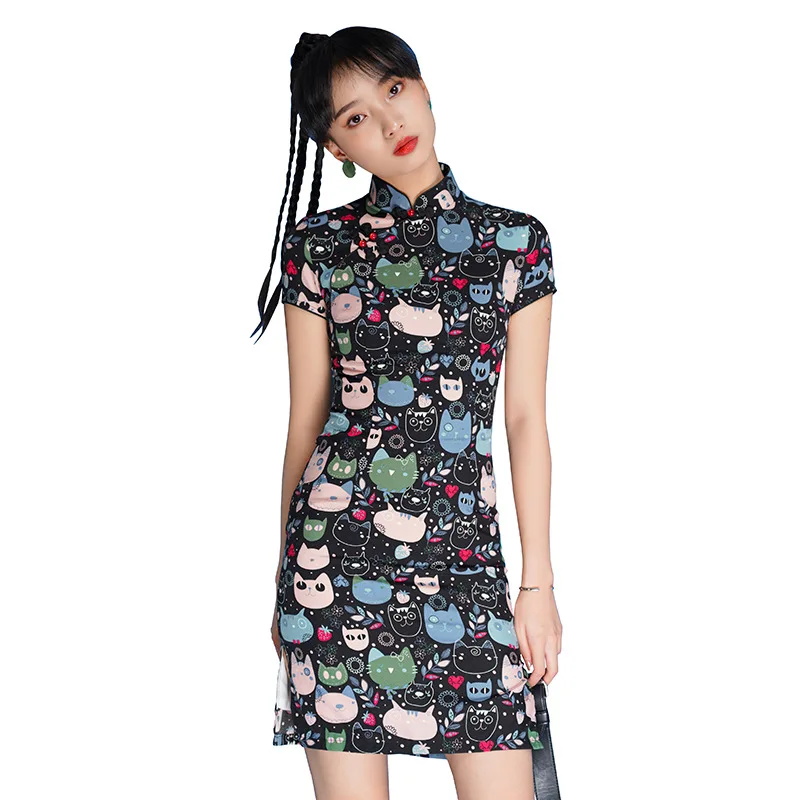 

Improved Cheongsam Summer New Summer Short Young Girl Dress Can Be Worn Daily