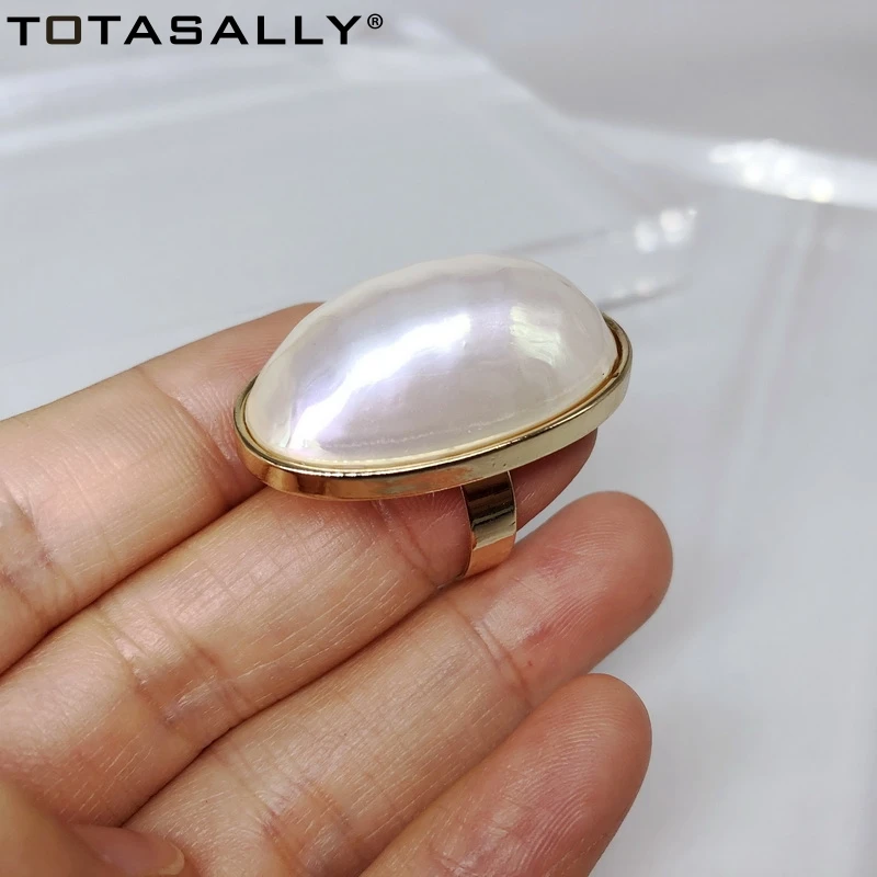 TOTASALLY модное большое кольцо для женщин нобелевское имитация овального жемчуга