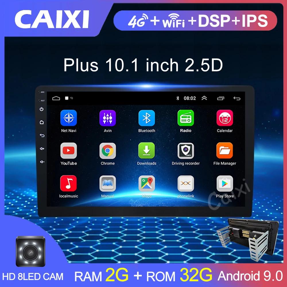 CAXI 10 1 дюймов Автомобильный радиоприемник 2 din Android мультимедиа плеер GPS WI FI bluetooth