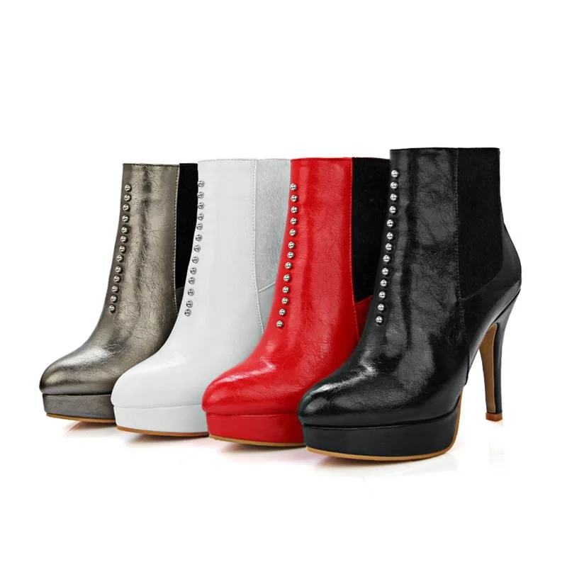 

Asumer 2021 autumn spring female ankle boots with rhinestone platform pu soft leather thin heels pointed toe women fashion boots