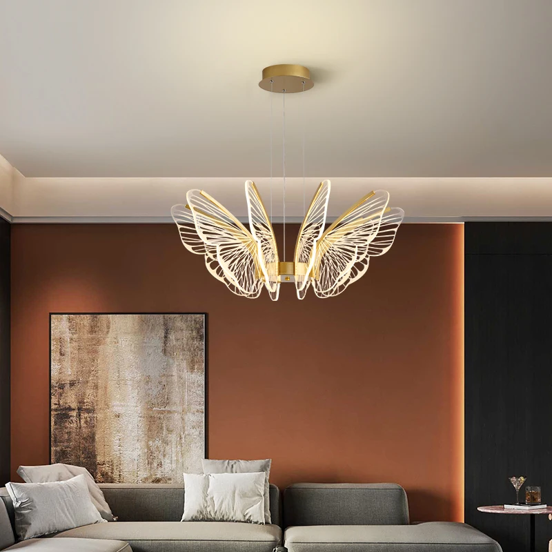 

Modern Led Butterfly Pendant Lights Minimalist Creative Dining Living Room Bedroom Children's Room Indoor Chandelier Decor Lamps