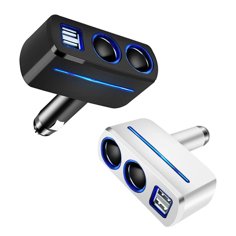 ACCNIC Универсальный 2-сторонний разветвитель авто прикуривателя Dual USB Автомобильное зарядное устройство Зарядное устройство гнездо адаптера питания 2.1A/1.0A 80 Вт сплиттер Зарядное устройство 12V