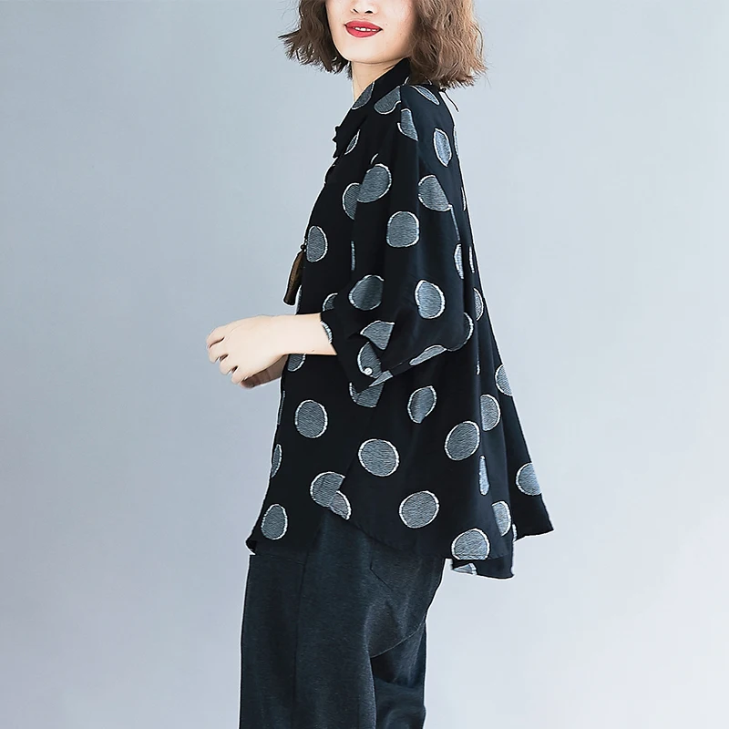 #2809 Сезон весна лето Детская одежда в горошек с рукавами летучая мышь рубашка для