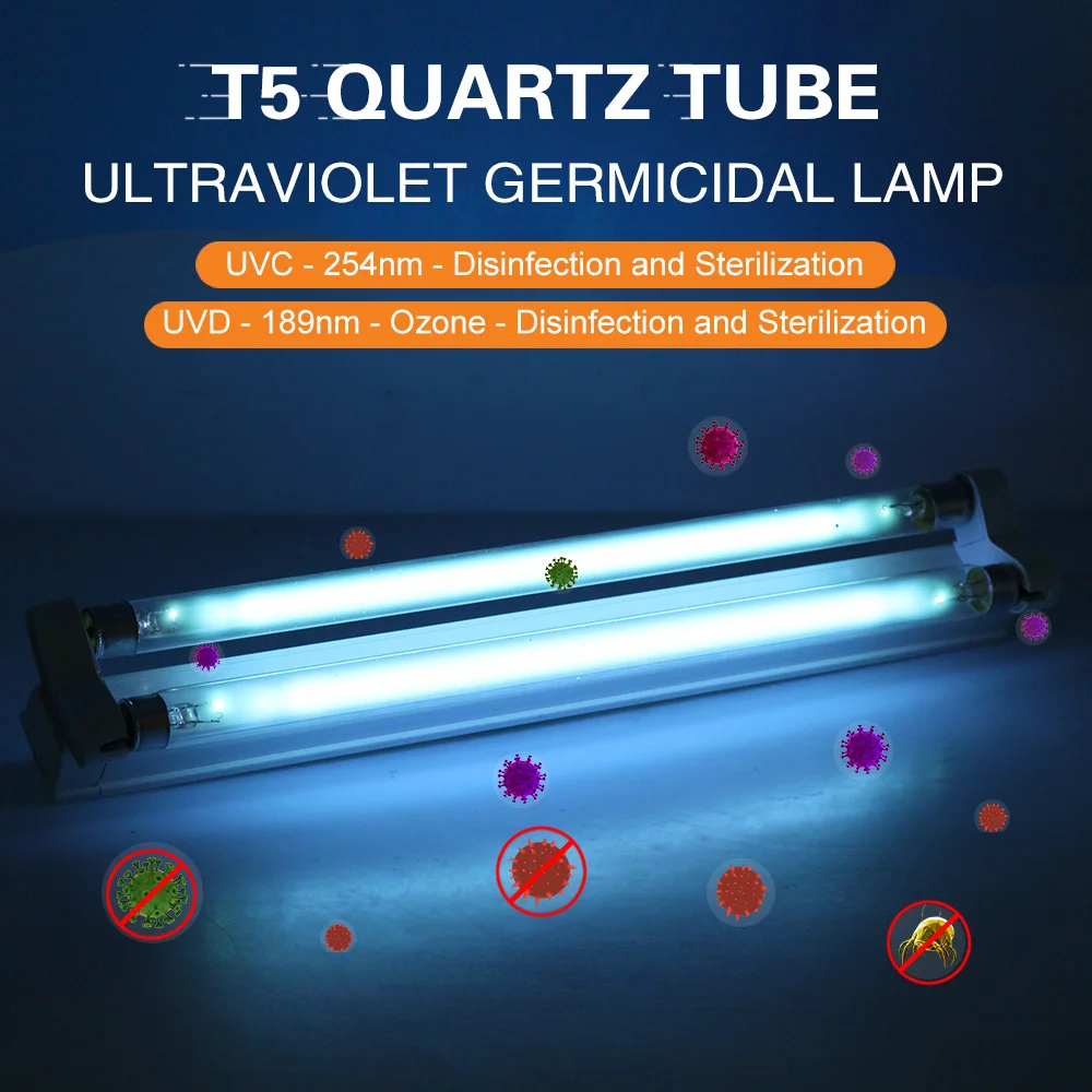 Ультрафиолетовая бактерицидная лампа T5 двойная трубка 16 Вт UVC UVD