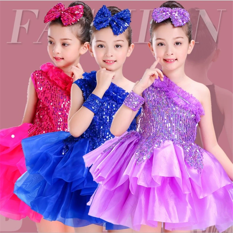 Блестящее танцевальное платье с пузырьками для девочек детская одежда принцесс