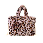 Модная женская плюшевая сумка с леопардовым узором, осенне-зимняя сумка на плечо, зимняя сумка на плечо, большая плюшевая мягкая меховая сумка с цепочкой