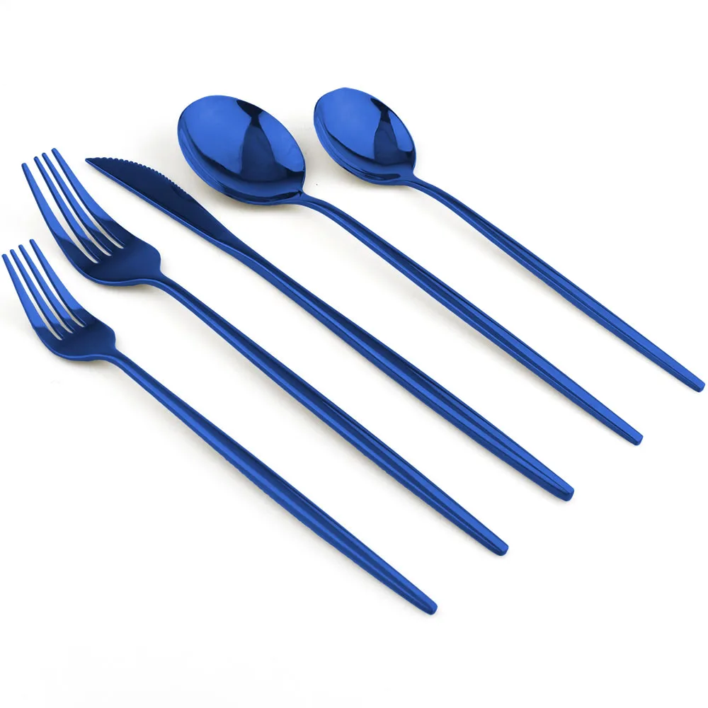 

New 5pcs/20pcs Dinnerware Set Rose Gold Stainless Steel Knife Fork Spoon Dessert Fork Dessert Spoon Cutlery Set Flatware Set