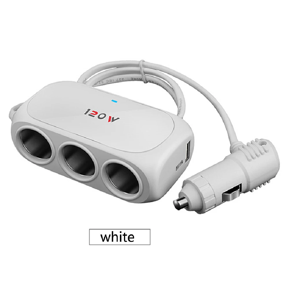 Белый 12V 3.1A адаптер питания 120W прикуриватель ABS двойной USB порт Автомобильный держатель для чашки адаптер автомобильный разветвитель питания BY283 - Название цвета: Белый