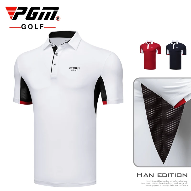PGM мужская тренировочная футболка с коротким рукавом для гольфа рубашки фитнеса