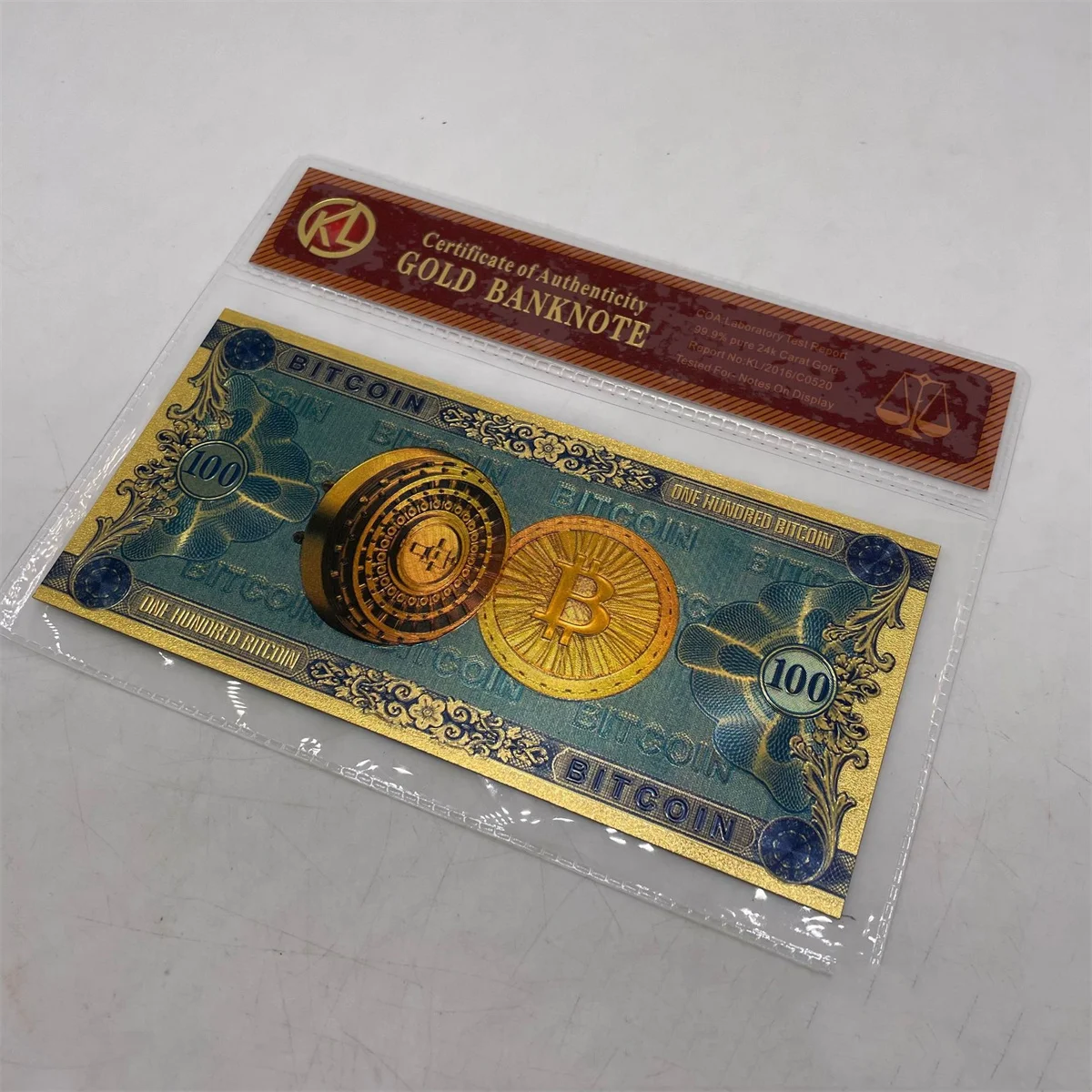 

24K Gold Banknotes Bitcoins Glow with Gold Foil Cute Coin Dog Souvenir,Collection,Gifts Craft Game Coins Collectibles