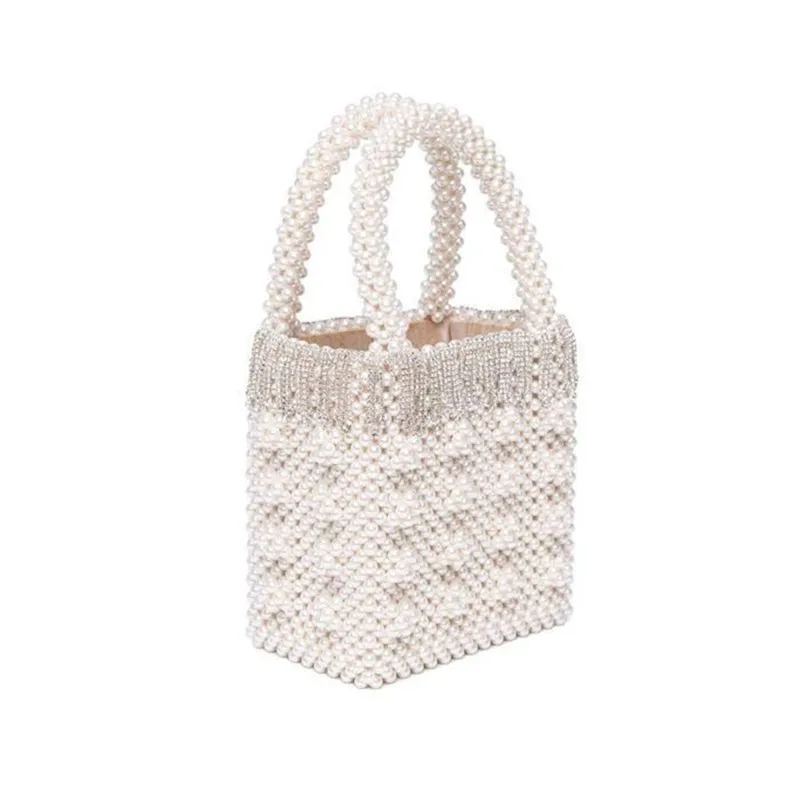 Жемчужная сумка украшенная бусинами для женщин вечерние в винтажном стиле