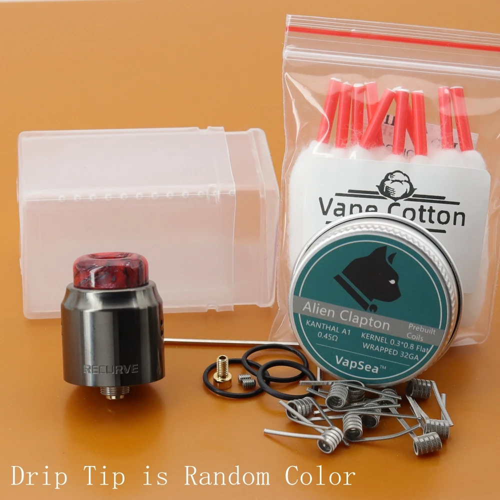 

VapSea Recurve RDA 24mm Kit Single Coil / Dual Coils Atomizer Tank Vape Rebuildable With BF Squonk Pin