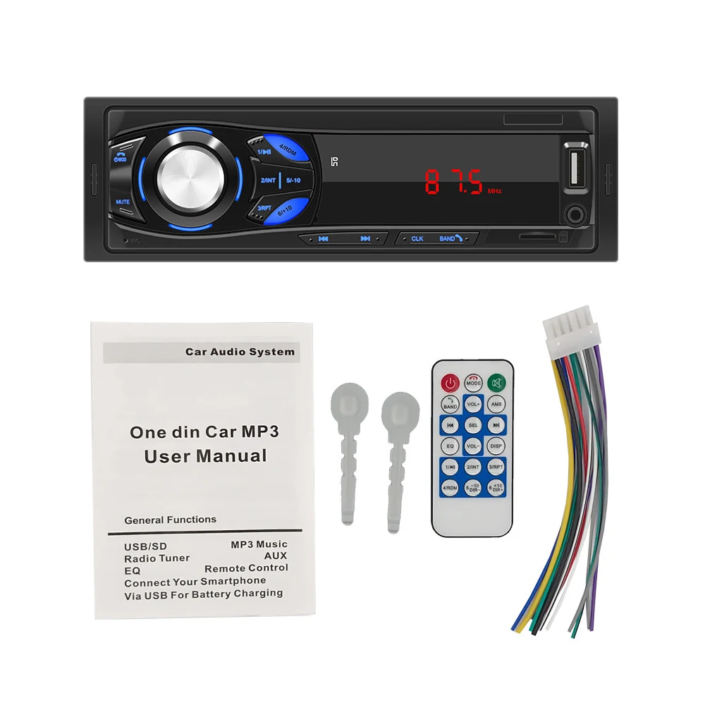 

Universal Car Radio 12V Car Audio Stereo In-dash FM Aux Input Receiver AUV SD USB Bluetooth Auto Radio Player