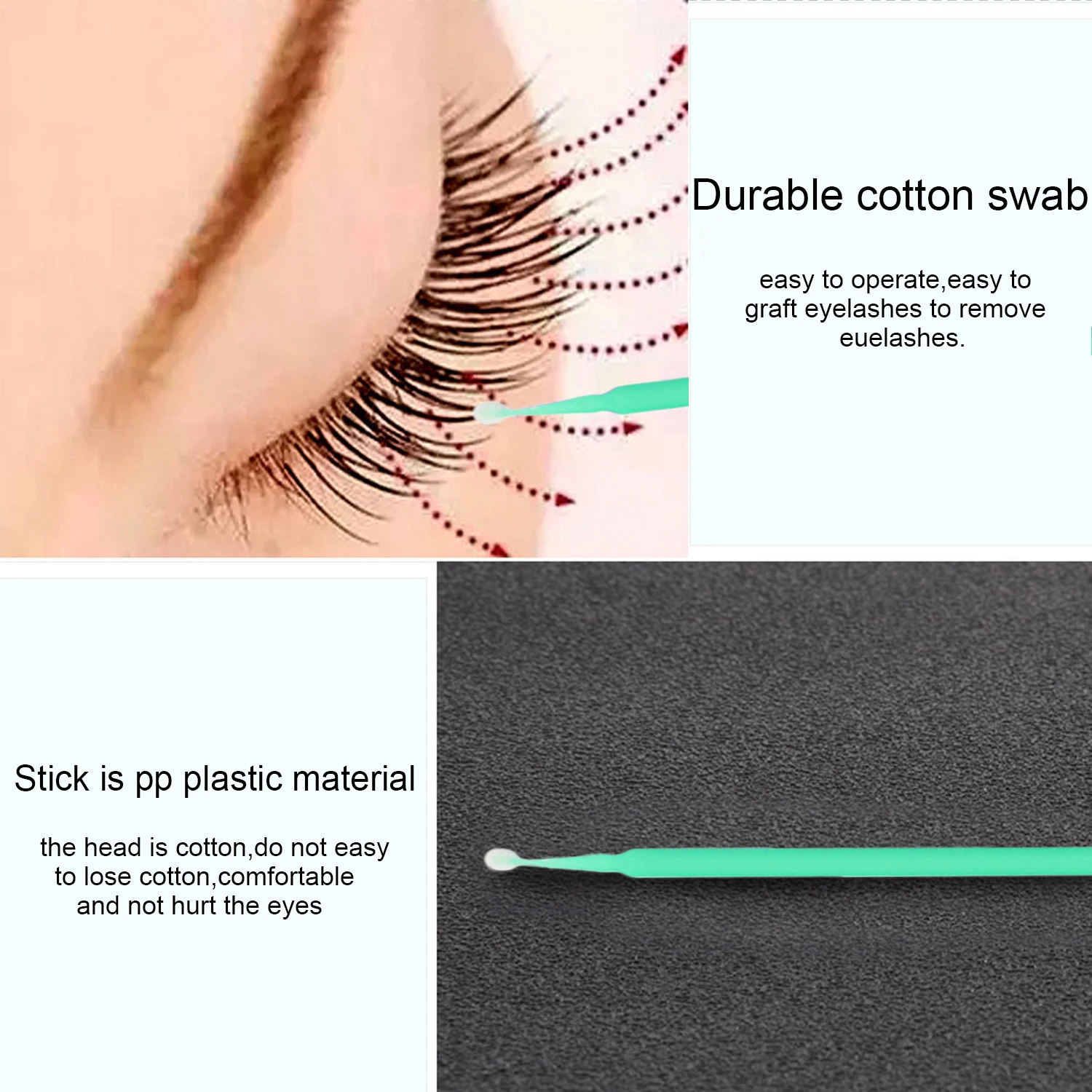 400 шт Одноразовые микро аппликаторы тампоны для наращивания ресниц кисти макияжа