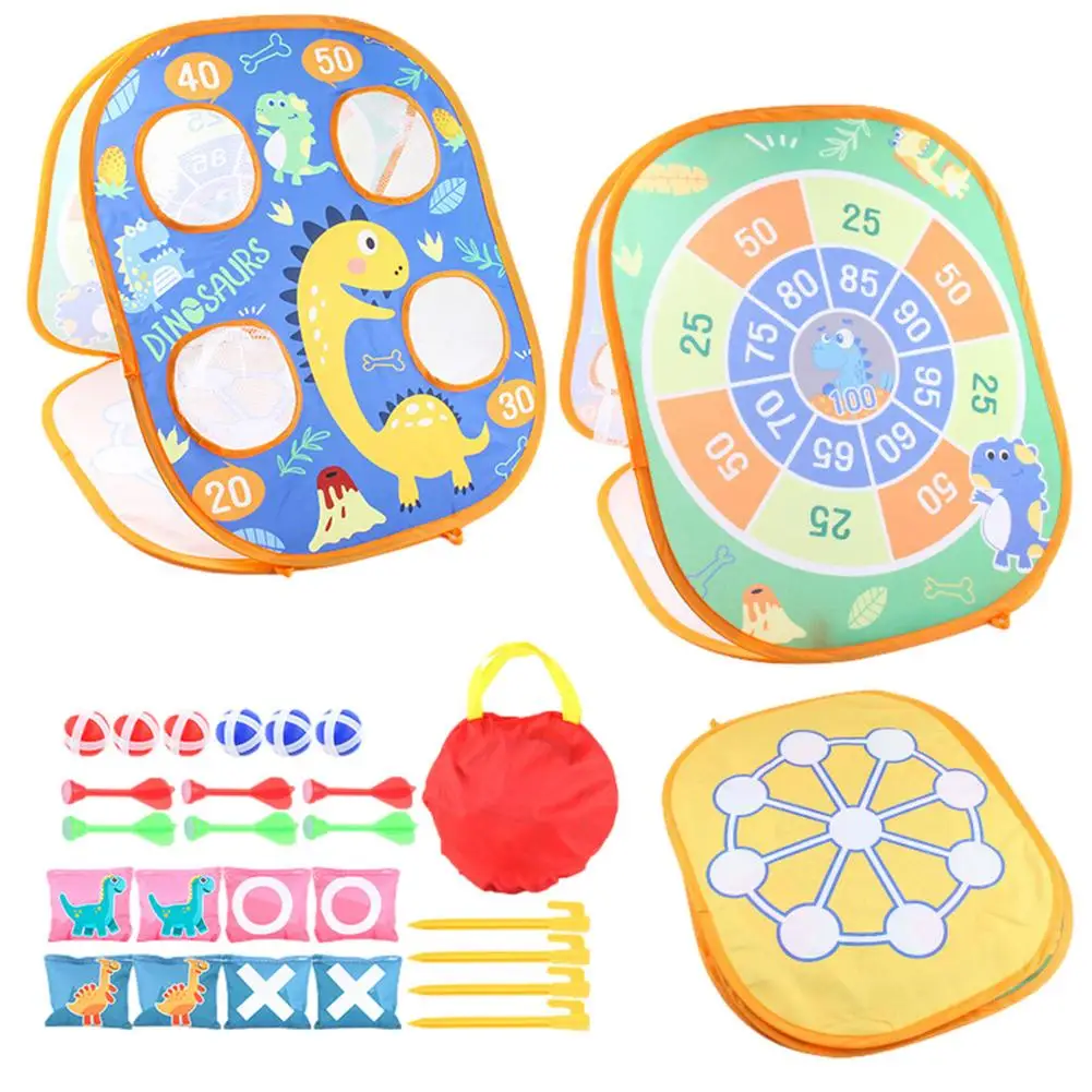 

3 In 1 Score Hole Toss Game Portable Collapsible Framed Score Game Set For Children Adults Bean Bag Toss Game Outdoor Have Fun