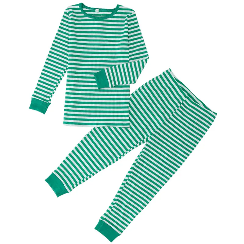 

Autumn and Winter Popular round Neck Long-Sleeved Pullover Leisure Tops Christmas Striped Parent-Child Matching Outfit Suit