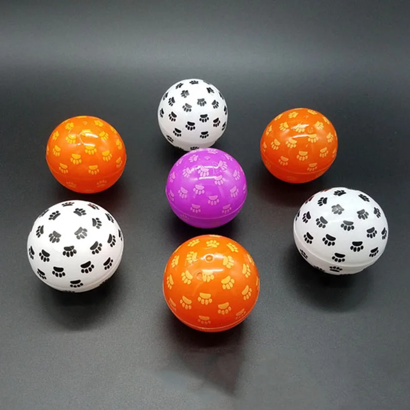 Цветные пластиковые капсулы 50 шт./лот 65 мм с принтом лапы пустые игрушечные