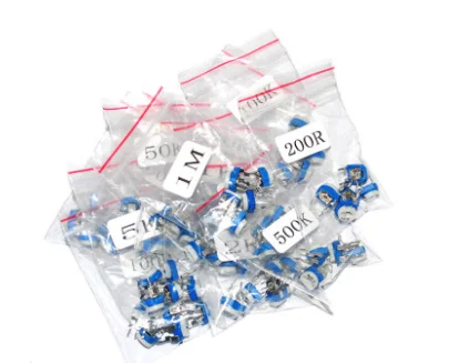 

100-1 m blue and white adjustable potentiometer package fine-tune 13 kinds of the five horizontal resistance element