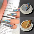 Сплошной переливающийся яркий супер блестящий блеск для ногтей Полировка хромированный пигмент пыль переливающийся Дизайн ногтей украшения