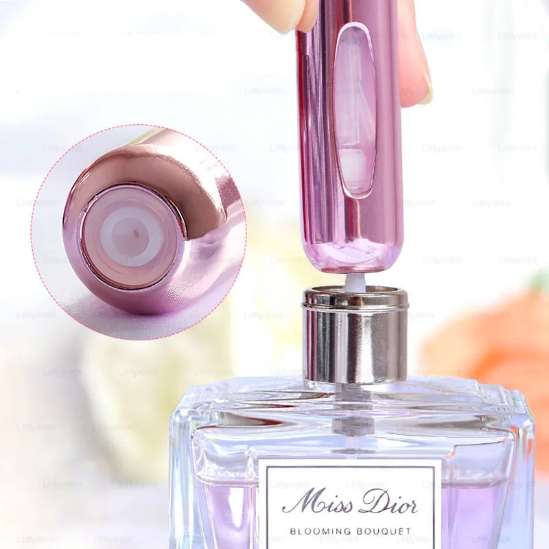 

1PC Top Quality 5ml Perfume Bottle Mini Metal Sprayer Refillable Aluminum Perfume Atomizer Travel Size