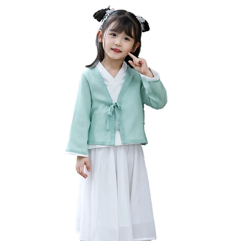 Hanfu/традиционная детская одежда в китайском стиле для девочек Одежда детей