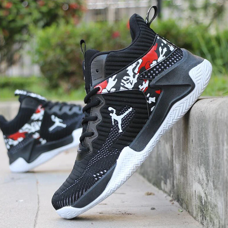

Basketball Shoes Men High Top Breathable Sneakers Men Outdoor Non-Slip Athletic Fashion Tennis Sport Shoes Male Zapatillas Black