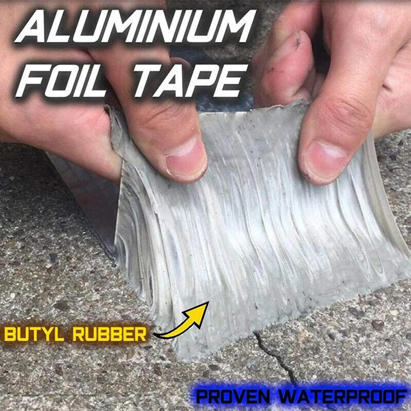 

Aluminum Foil Butyl Rubber Tape Self Adhesive High temperature resistance Waterproof for Roof Pipe Repair Home Renovation Tools