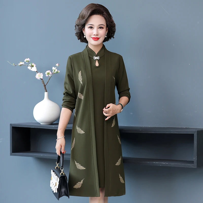 Женское платье двойка в восточном стиле синее красное зеленое элегантное до