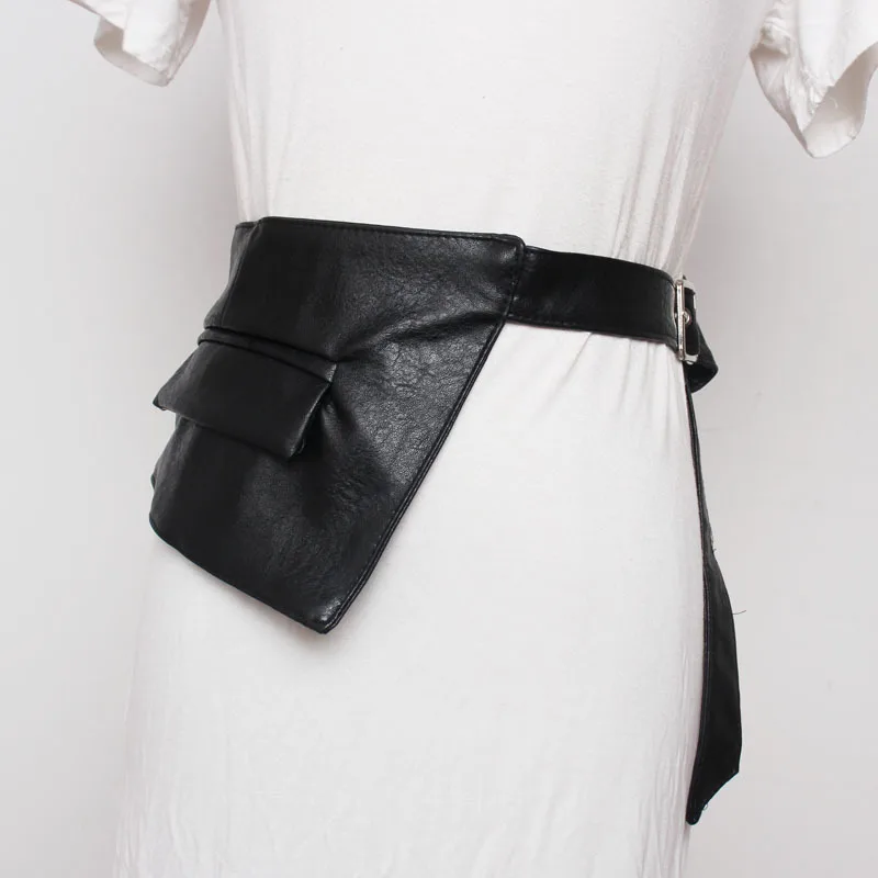 Женский кожаный пояс корсет модный черный с асимметричным поясом ZK979 2020|Женские