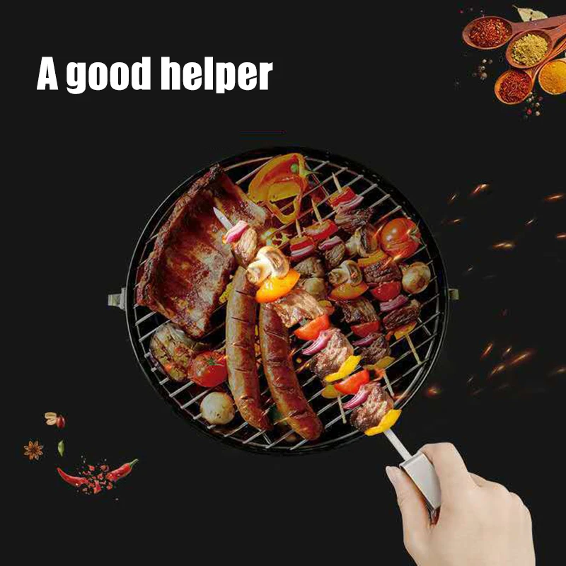 

BBQ Barbecue Sign through skewer Artifact Barbecue fork Stainless Steel Utensil Barbecue Needle Kitchen Bar Supplies G10