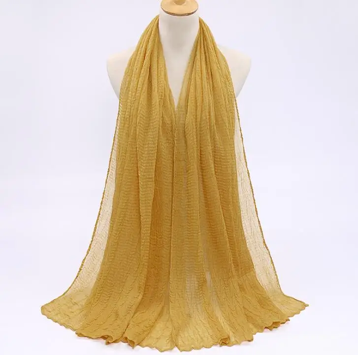 Мусульманский Стиль яркий хиджаб мягкие однотонные хлопковые шали арабские