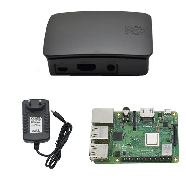 European regulations 3 в 1 Raspberry Pi 3 Model B+(плюс)+ Abs чехол+ 5V 3A Мощность адаптер для Raspberry Pi 3B - Комплект: European regulations