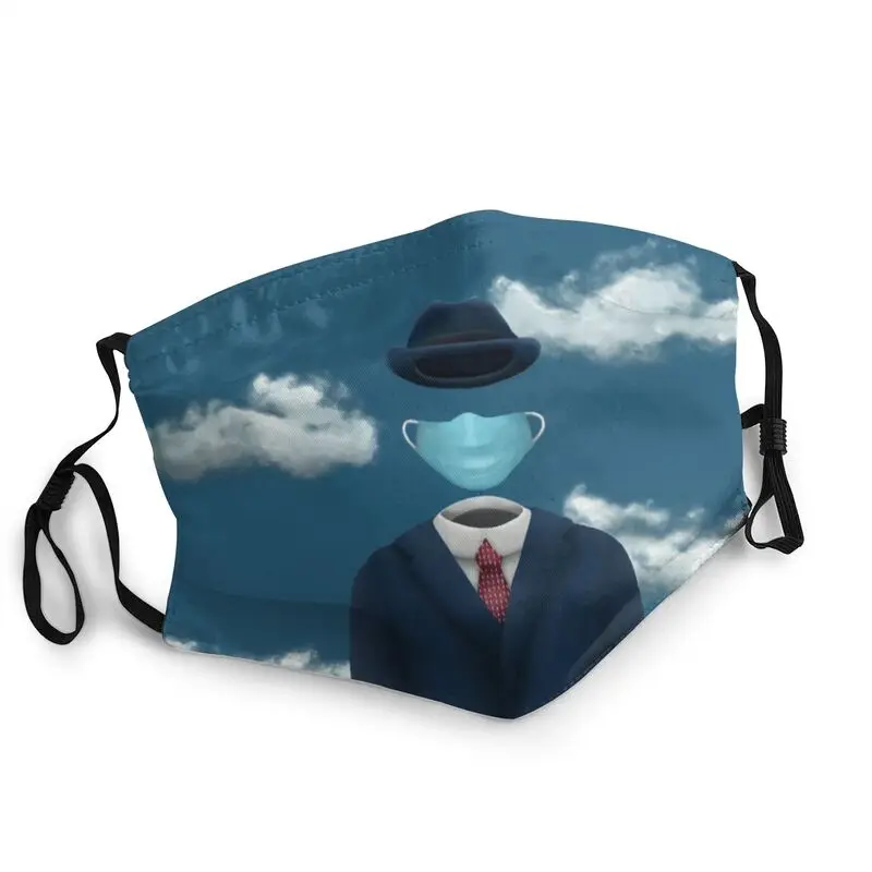 

Invisible Man In A Pandemic World Adjustable Face Mask Adult Rene Magritte Dustproof Protection Cover Respirator Mouth Muffle