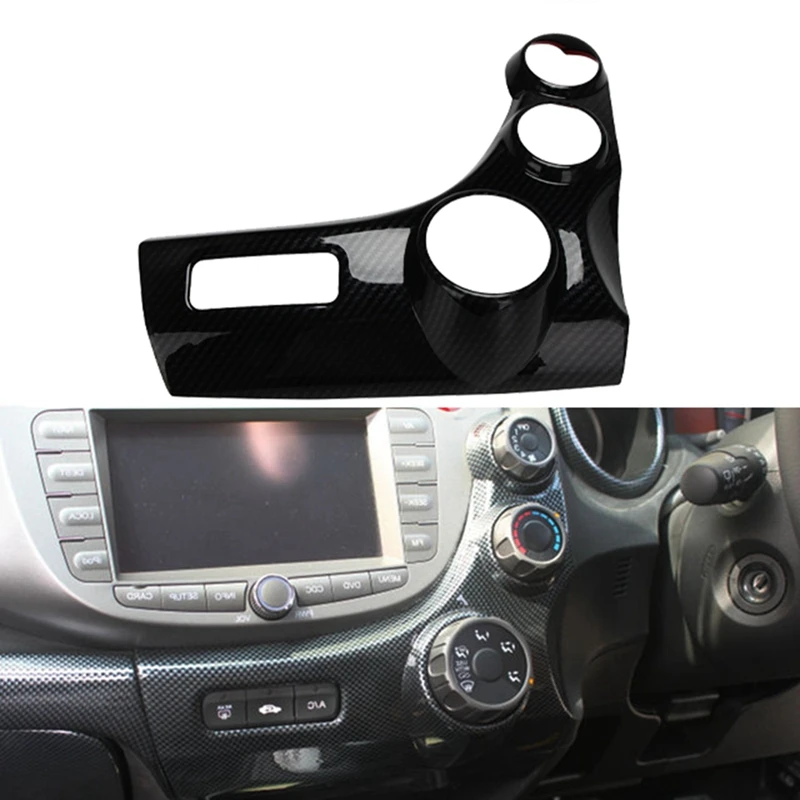 

Car Carbon Fiber Interior Console Air Condition A/C Switch Buttons Control Knob Cover Trim for Honda FIT 2008-2013 RHD