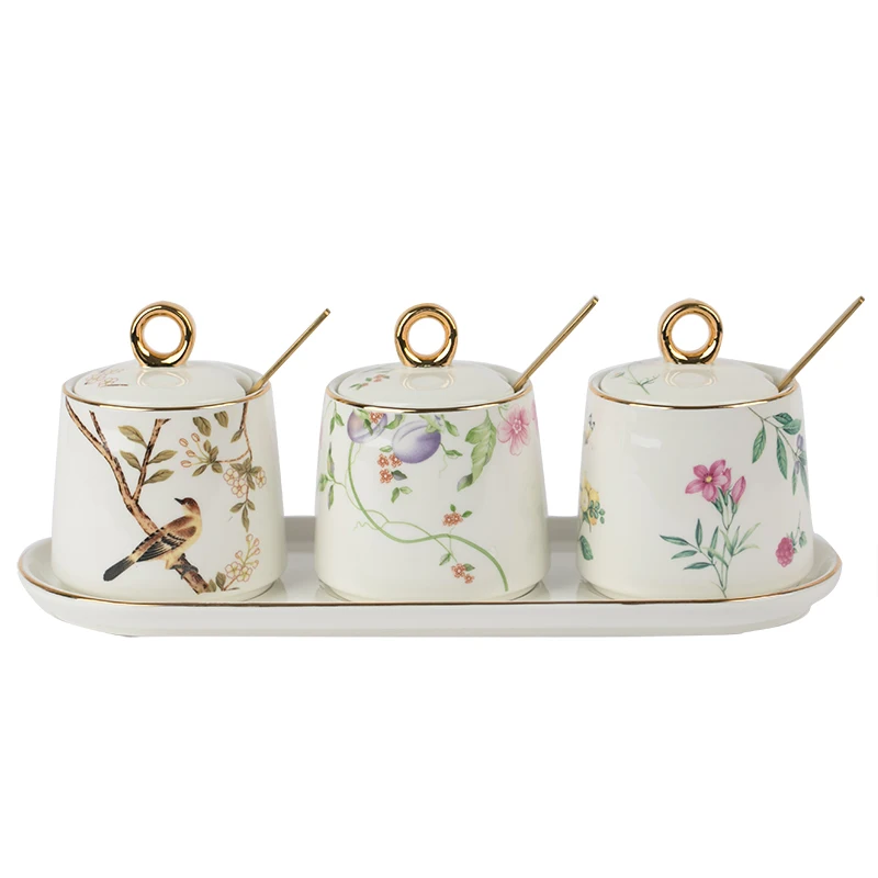 

Modern Creative Spice Jar Ceramic Salt Pepper Organizer Storage Container Spice Jars Tools Azucarero Kitchen Supplies DF50TW