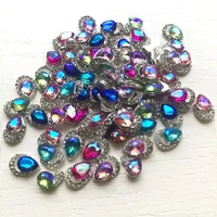 10pcspack nail rhinestone shiny crystal alloy glitters 3d glass jewelry heart charms diamond 21 patterns nail art decorations